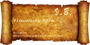 Visnovszky Béla névjegykártya
