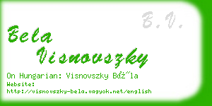 bela visnovszky business card